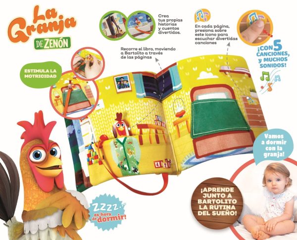 Libro de Peluche a dormir con la granja