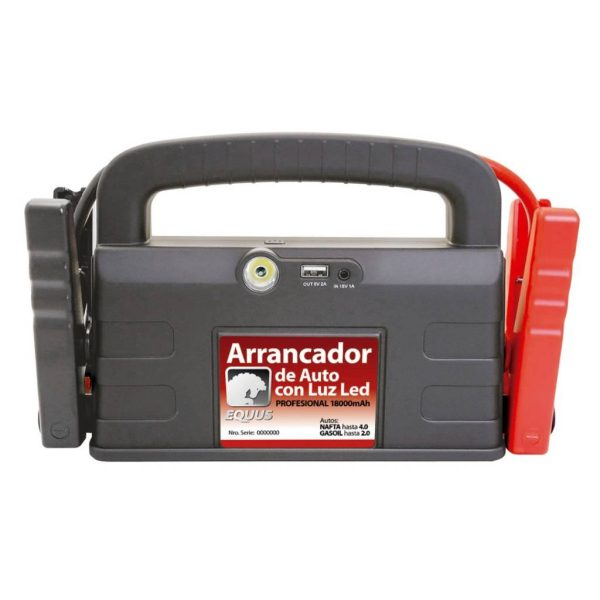 Arrancador de Auto con Luz Led Profesional 18000mAh Equus