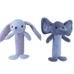 Sonajero bastón peluche elefante/conejo