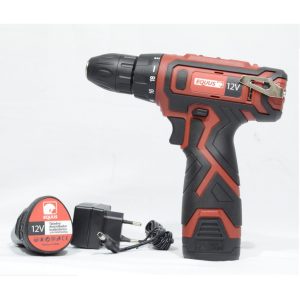 Taladro Atornillador Inalámbrico Equus 12V / Sin percutor - Con Maletín, 2 baterías y Accesorios