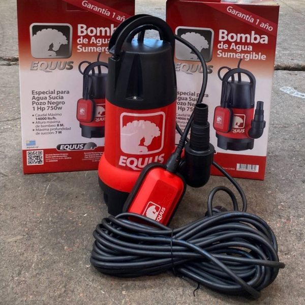 Bomba sumergible pozo negro aguas sucias 1hp 750w