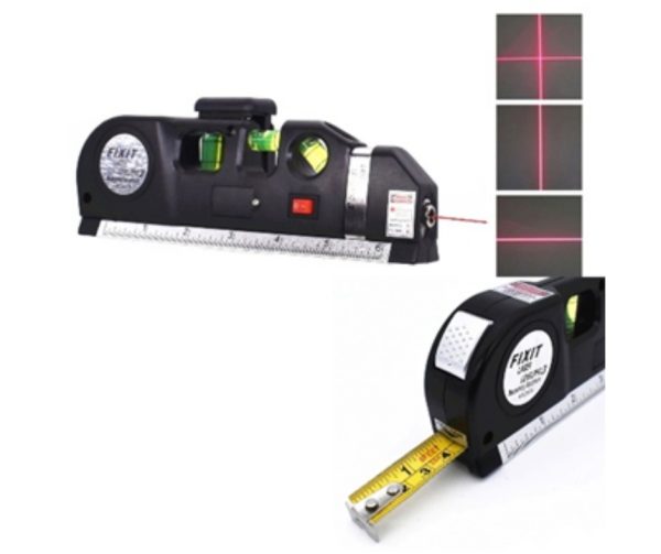 Nivel laser infrarrojo con cinta métrica