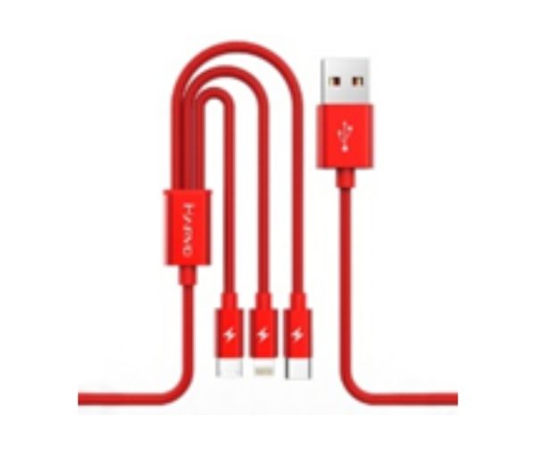 Multicable de iPhone/tipo C/micro USB rojo DT0074R