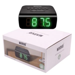 Radio Reloj Marvo Har-001 Fm Am Negro