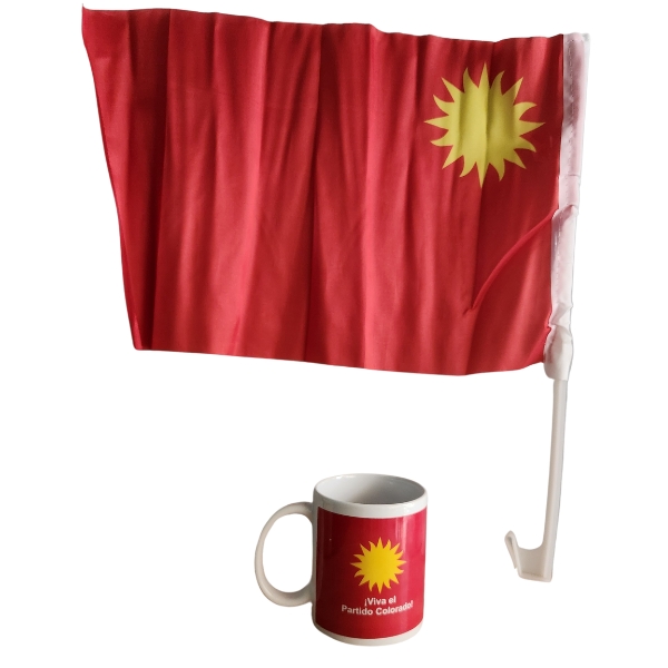Tazas y banderas partidos políticos
