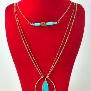 Bijou - Collar en con piedra turqueza