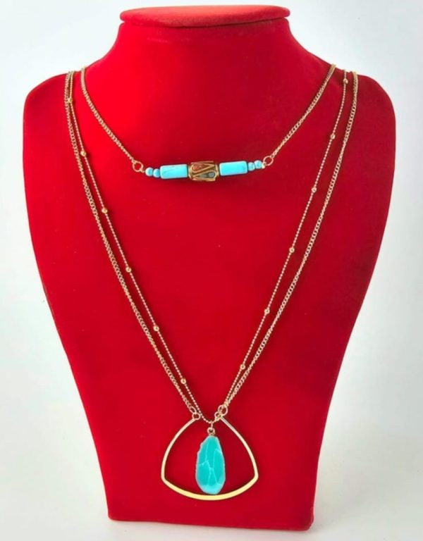 Bijou - Collar en con piedra turqueza