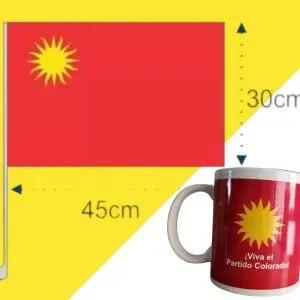 Tazas y banderas partidos políticos