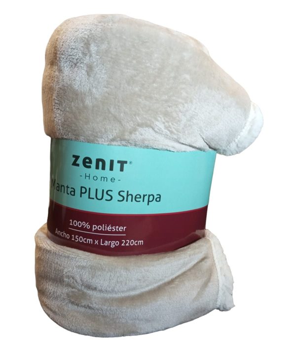 Manta ZENIT Sherpa con corderito 1 plaza Gris