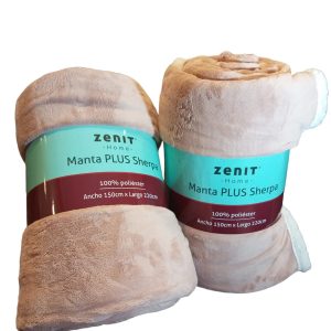 Manta ZENIT Sherpa con corderito 1 plaza Rosa