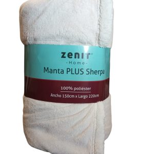 Manta ZENIT Sherpa con corderito 1 plaza Color Blanco