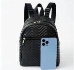 Mochila de Dama con Diseño Acolchado Chevron