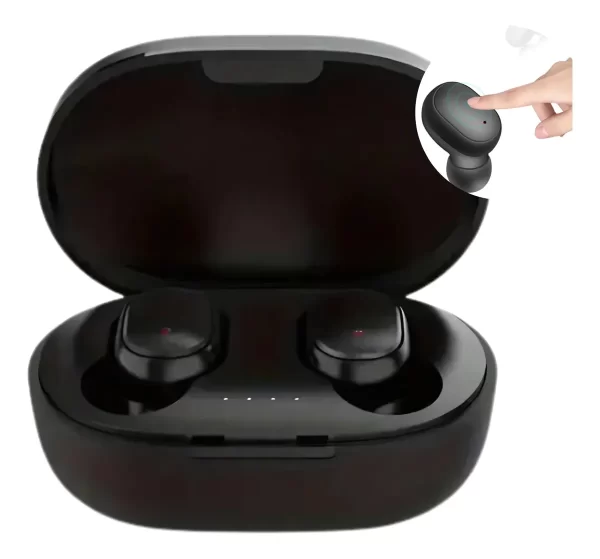 Auriculares inalámbricos Bluetooth A6S Negro, luz LED