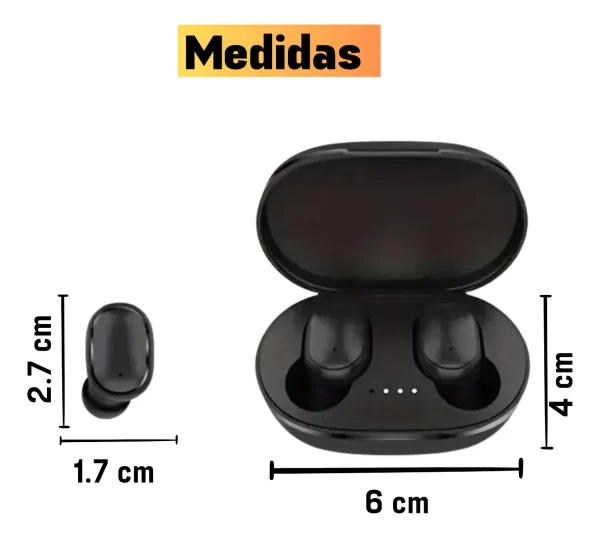 Auriculares inalámbricos Bluetooth A6S Negro, luz LED
