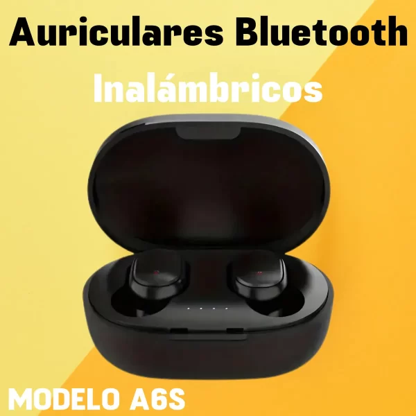Auriculares inalámbricos Bluetooth A6S Negro, luz LED