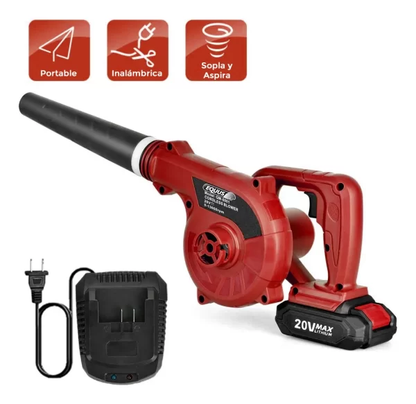 Sopla Aspiradora Equus 2 En 1 Inalambrica 20v Bateria Litio