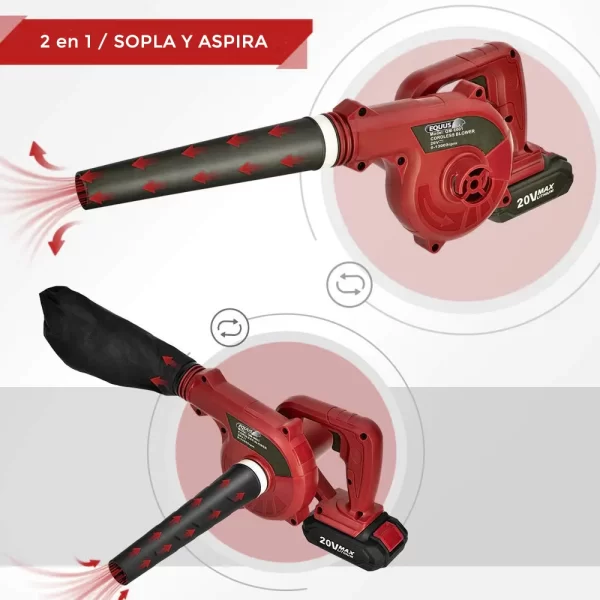 Sopla Aspiradora Equus 2 En 1 Inalambrica 20v Bateria Litio