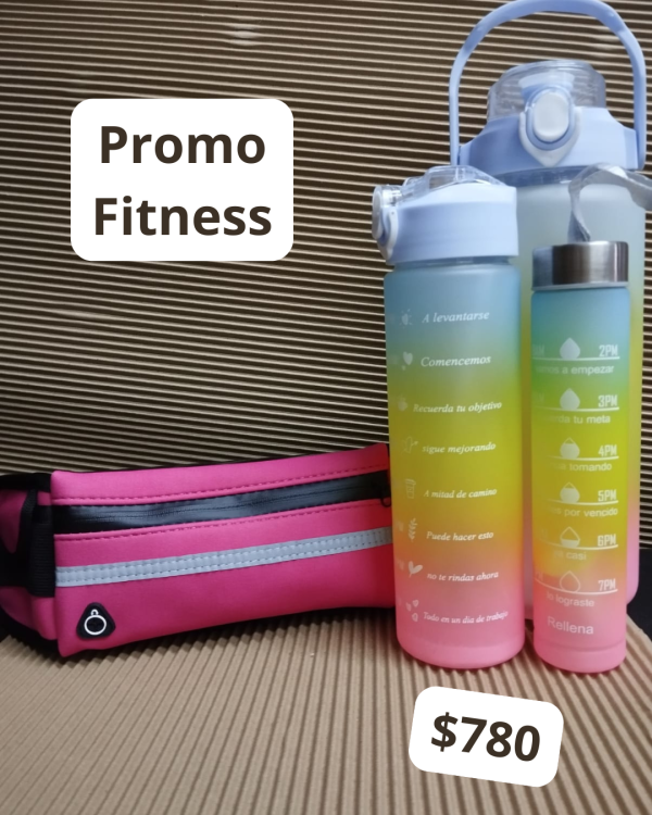Promo Fitness – Riñonera + Botella Motivacional