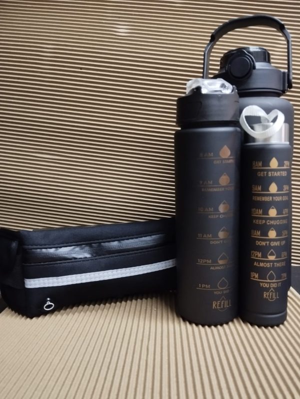 Promo Fitness – Riñonera + Botella Motivacional