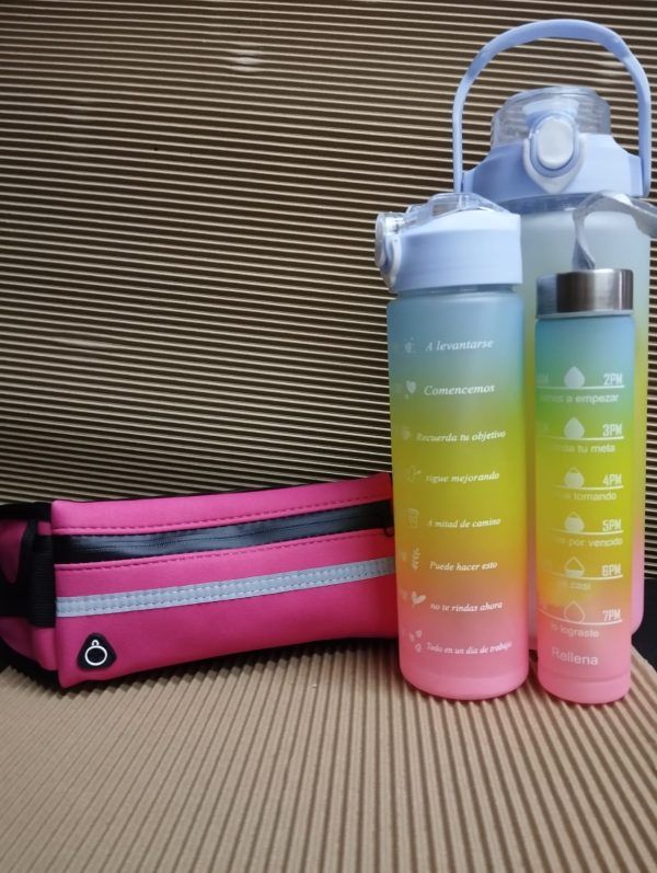 Promo Fitness – Riñonera + Botella Motivacional