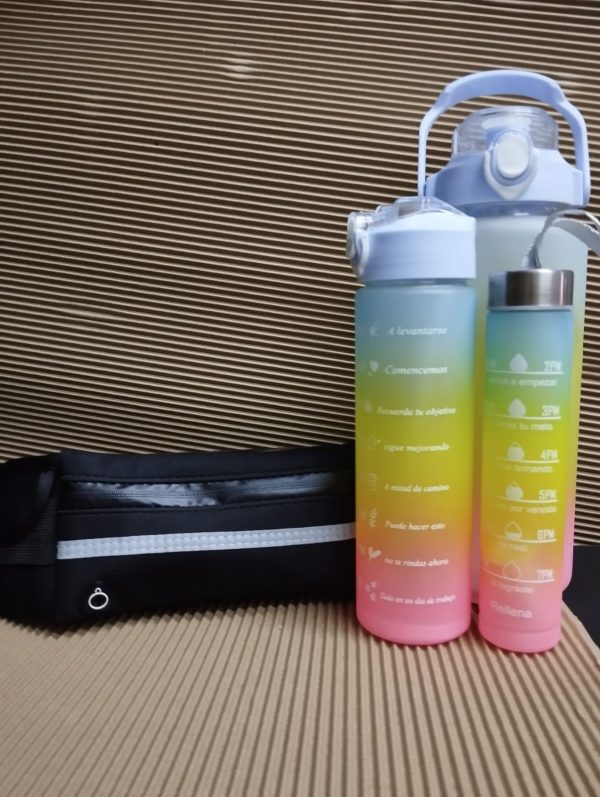Promo Fitness – Riñonera + Botella Motivacional